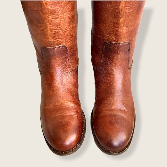 Frye Melissa Button 2 Cognac Leather Tall Boots - Picture 8 of 15